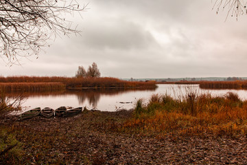 boats on the river bank