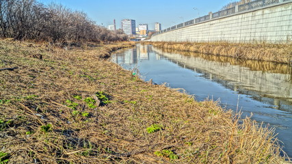Russia, Moscow, Embankment of the Yauza River
