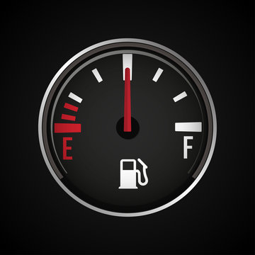 Fuel gauge icon. Gasoline indicator. Vector illustration