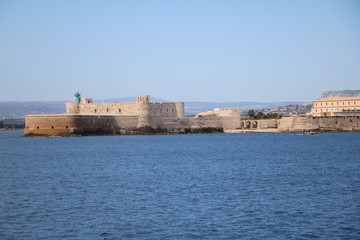 Fototapeta na wymiar Fortress Castello Maniace in Ortigia Syracuse, Sicily Italy