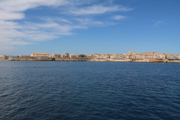 Fototapeta na wymiar Syracuse Ortigia at the Mediterranean Sea, Sicily Italy