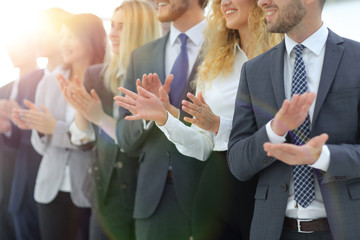 blurred image of business team applauding
