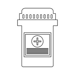 Medicine bottles isolated in black and white