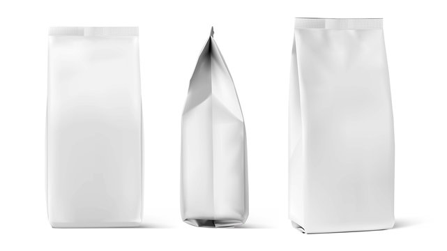 Set of mockup bags isolated on white background. Vector illustration. Can be use for your design, presentation, promo, ad. EPS10.