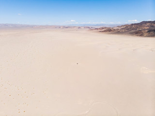 View of Mojave Desert panorama, an arid rain-shadow desert and the driest desert in North America, California, United States of America