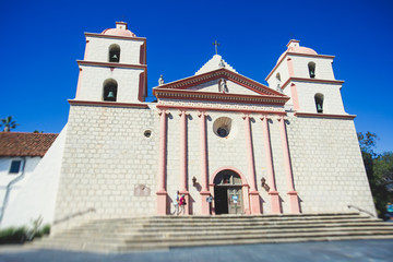 View of Old Mission Santa Barbara, Santa Barbara county, California, USA, summer sunny day