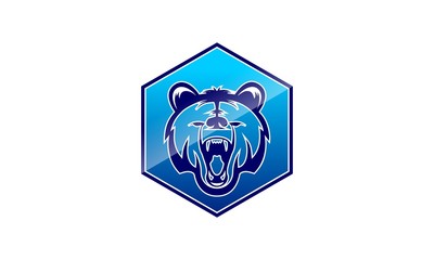 Bear and polygon logo