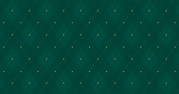 4k Dark green checkered animation with golden dash line. Xmas trendy color party backdrop. Scottish dad argyle ornament. Magic festival banner. Woolen burgundy home quilt. Royal invite bright card
