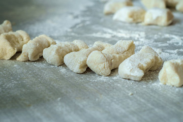 Fototapeta na wymiar Making Homemade Italian Gnocchi