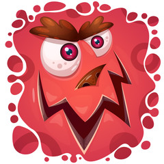 Funny, cute crazy monster character. Halloween illustration. For printing on T-shirts.