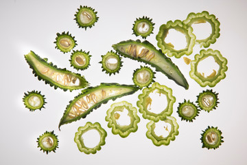 An assortment of sliced green vegetables