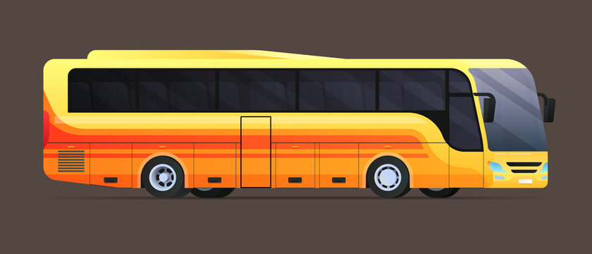Big tour bus. Flat vector illustration