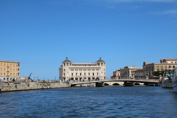 Fototapeta na wymiar Ponte Santa Lucia bridge to Ortigia Syracuse, Sicily Italy