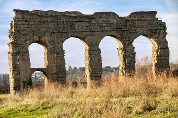 Fototapeta na wymiar Aqueducts park on Appia street