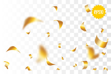 Golden holiday confetti random falling