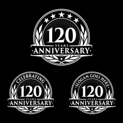 120 Years Anniversary Set. 120th Celebration Logo Collection. Vector and illustration. 
