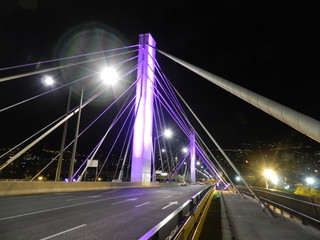 Fototapeta na wymiar Bridge at night Medellín