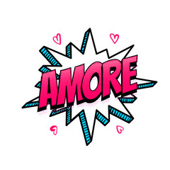 Spanish language comic text sound pop art