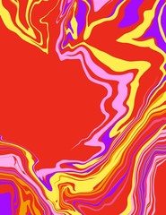 bold bright fluid abstract flowing paint design, one of a kind