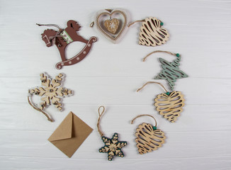 christmas card with decorations