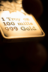 Gold bullion ingot 999.9 bar