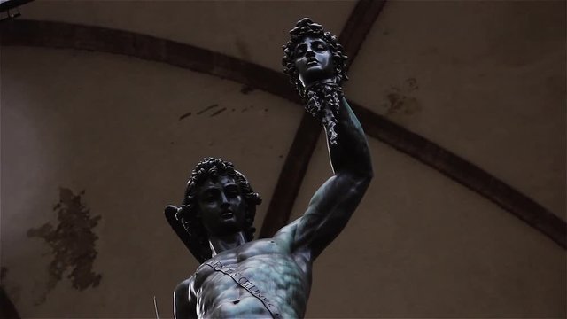 Perseus With The Head Of Medusa, Bronze Sculpture Made By Benvenuto Cellini.