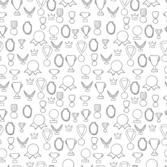Fototapeta premium Seamless pattern with trophy and awards. Vector illustration