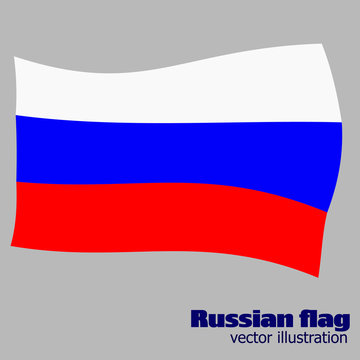 Bright background with flag of Russia. Happy Russia day background. Bright illustration with flag.