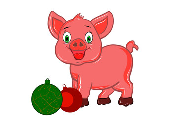 Naklejka premium Happy New Pig Year