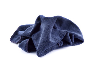Blue towel isolated on white background