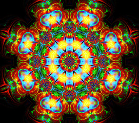 Fototapeta na wymiar futuristic colorful pattern isolated on black background