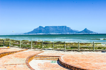 Table view beach showing table mountain in Cape town South Africa