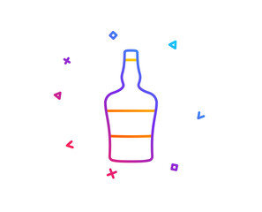 Scotch bottle line icon. Brandy alcohol sign. Gradient line button. Scotch bottle icon design. Colorful geometric shapes. Vector
