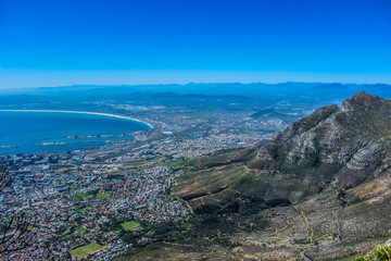 Cape town aerial city view