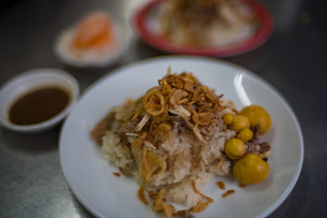 Traditional Vietnamese fried rice with baby chicken eggs