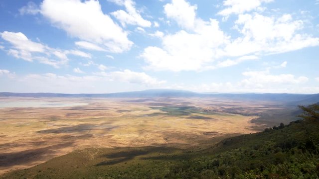 4K 60p zoom in on the famous ngorongoro crater, part of the ngorongoro conservation area in tanzania