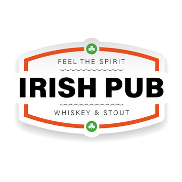 Irish Pub vintage sign logo