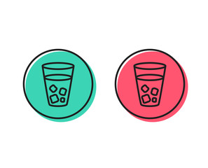 Ice tea line icon. Soda drink sign. Fresh cold beverage symbol. Positive and negative circle buttons concept. Good or bad symbols. Ice tea Vector
