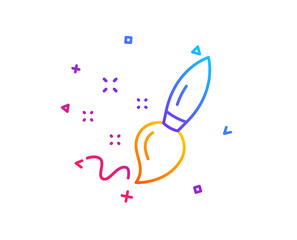 Paint brush line icon. Creativity sign. Graphic art symbol. Gradient line button. Paint brush icon design. Colorful geometric shapes. Vector