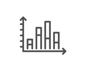 Diagram graph line icon. Column chart sign. Market analytics symbol. Quality design flat app element. Editable stroke Diagram graph icon. Vector