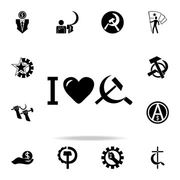 I love the USSR icon. Detailed set of communism and socialism icons. Premium graphic design. One of the collection icons for websites, web design, mobile app