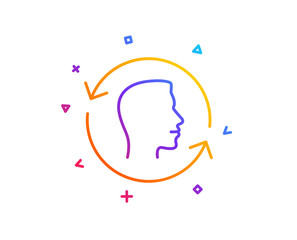 Face scanning repeat line icon