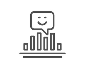 Smile chart line icon. Positive feedback rating sign. Customer satisfaction symbol. Quality design flat app element. Editable stroke Smile icon. Vector