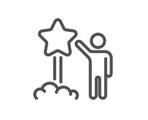 Launch star line icon. Feedback rating sign. Customer satisfaction symbol. Quality design flat app element. Editable stroke Star icon. Vector