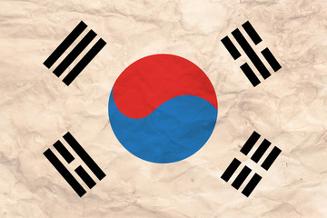 Naklejka premium Flag of South Korea grunge style.