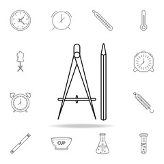 Obraz premium compasses and pencil icon. Detailed set of measuring instruments icons. Premium graphic design. One of the collection icons for websites, web design, mobile app