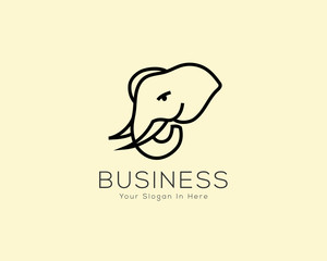 elephant head line art logo design inspiration