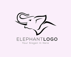 head roaring elephant drawing art logo design inspiration