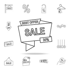 best offer 30 of discounts icon. Detailed set of clearance sale icons. Premium graphic design. One of the collection icons for websites, web design, mobile app