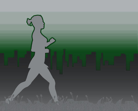 Female Jogger Abstract